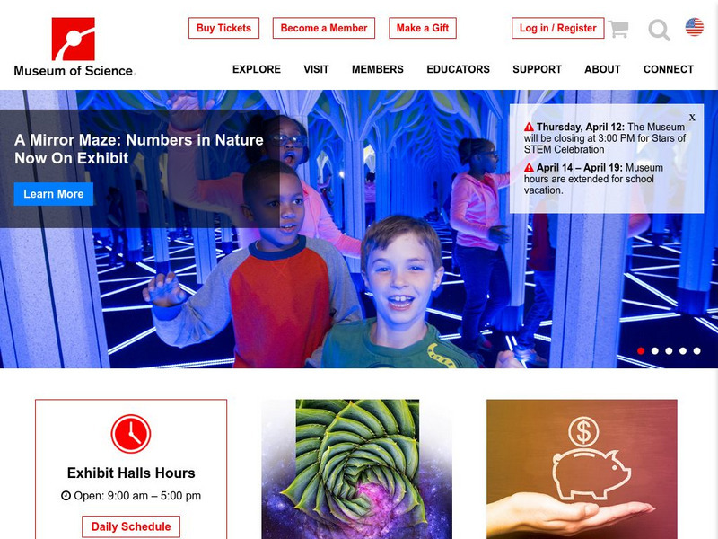 Museum of Science, Boston Website Museum of Science, Boston Website