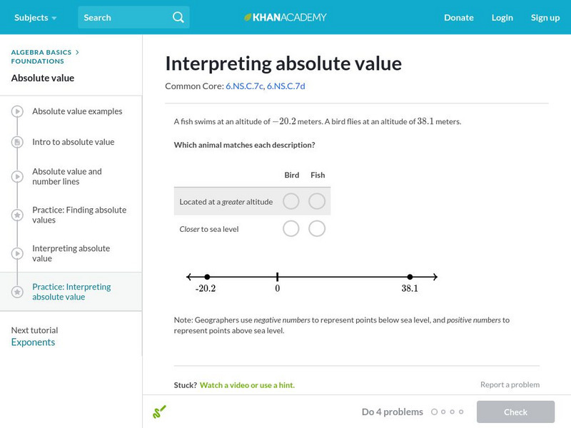 Khan Academy: Interpreting Absolute Value Unit Plan