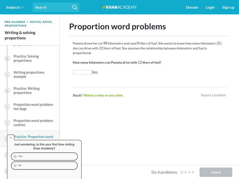 Khan Academy: Proportion Word Problems Unit Plan Khan Academy: Proportion Word Problems Unit Plan
