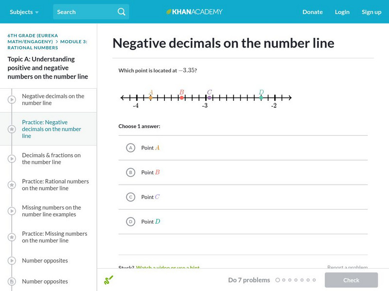 Khan Academy: Decimals on the Number Line 3 Unknown Type Khan Academy: Decimals on the Number Line 3 Unknown Type