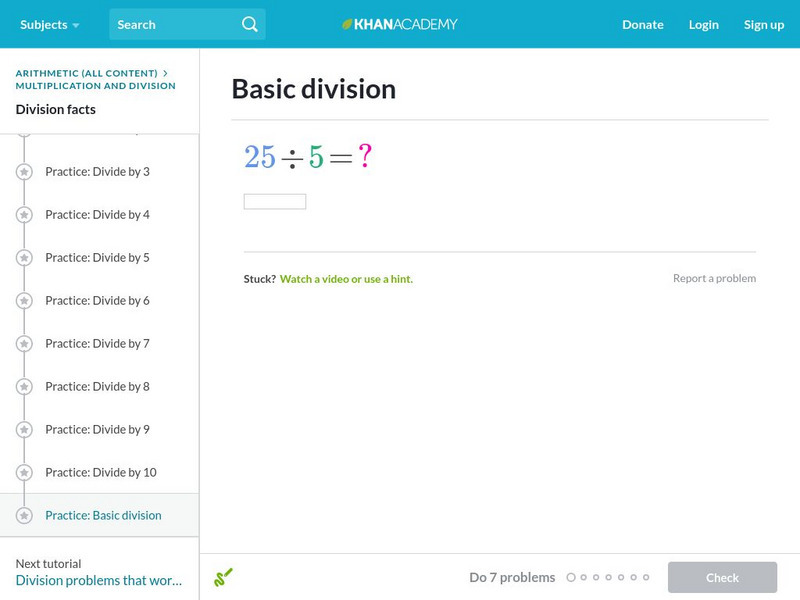 Khan Academy: Practice: Basic Division Unit Plan Khan Academy: Practice: Basic Division Unit Plan