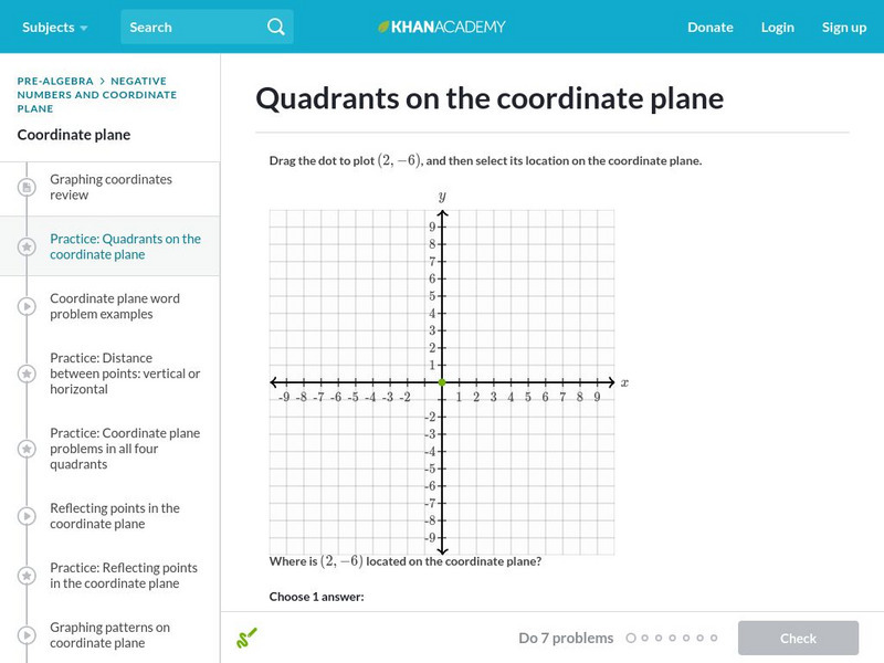 Khan Academy: Graphing Points and Naming Quadrants Unknown Type Khan Academy: Graphing Points and Naming Quadrants Unknown Type