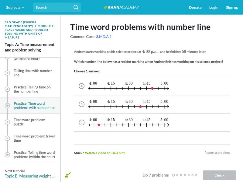 Khan Academy: Telling Time Word Problems With the Number Line Unit Plan Khan Academy: Telling Time Word Problems With the Number Line Unit Plan