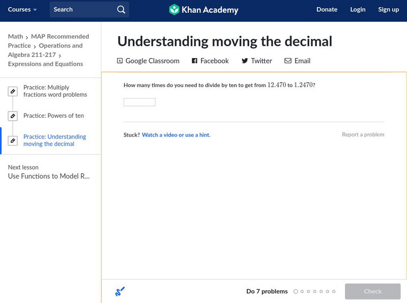 Khan Academy: Understanding Moving the Decimal Unknown Type Khan Academy: Understanding Moving the Decimal Unknown Type