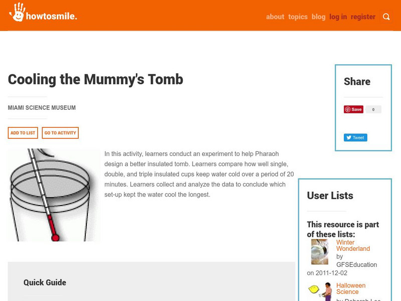 The Atom's Family: Cooling the Mummy's Tomb Activity The Atom's Family: Cooling the Mummy's Tomb Activity