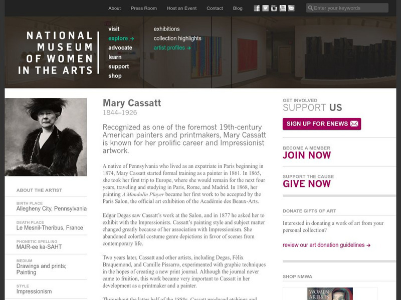 Nmwa: Artist Profiles: Mary Cassatt Article