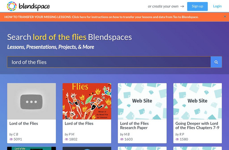 Blendspace: Lord of the Flies Unit Plan Blendspace: Lord of the Flies Unit Plan