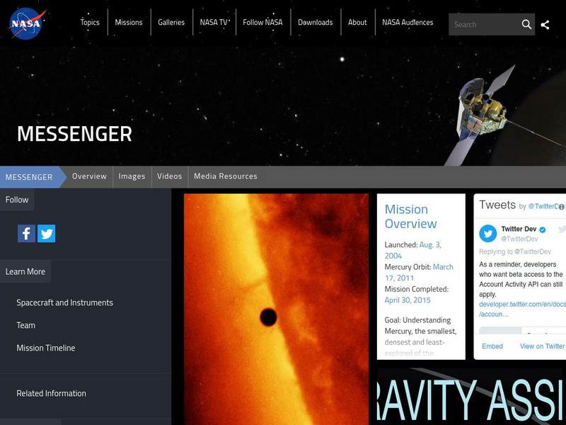 Nasa: Discovery Mission: Messenger Website Nasa: Discovery Mission: Messenger Website