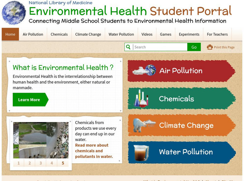National Library of Medicine: Environmental Health Student Portal Website National Library of Medicine: Environmental Health Student Portal Website