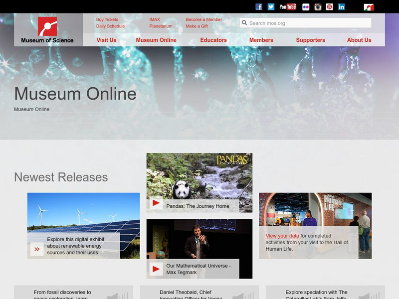 Museum of Science, Boston: Museum Online: Podcasts Website Museum of Science, Boston: Museum Online: Podcasts Website