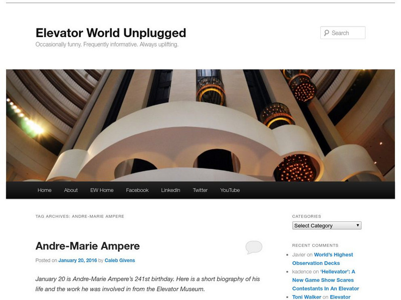 The Elevator Museum: Andre Marie Ampere Handout The Elevator Museum: Andre Marie Ampere Handout