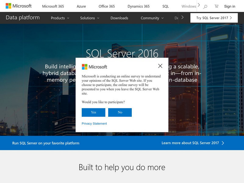 Microsoft Sql Server Home Page Website