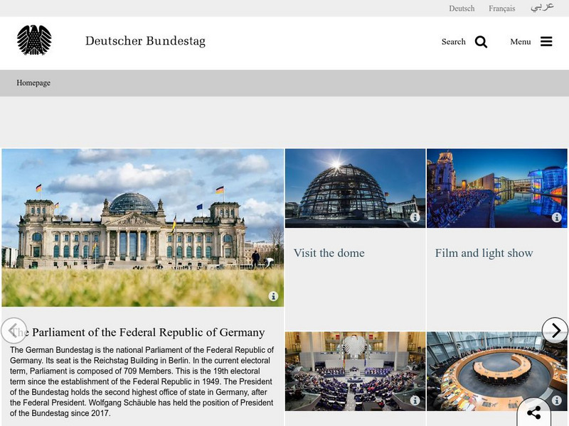 Deutscher Bundestag (German Federal Assembly) Website