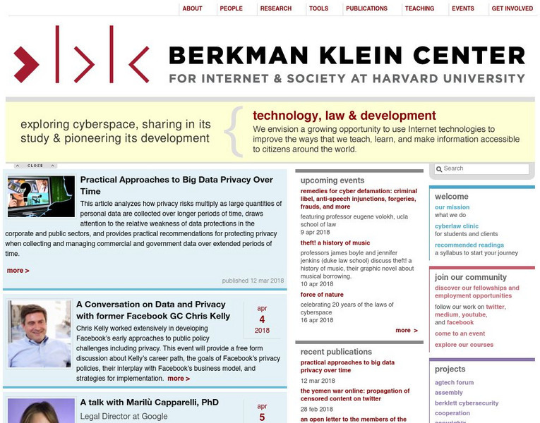 Harvard University: Berkman Center for Internet and Society Website Harvard University: Berkman Center for Internet and Society Website