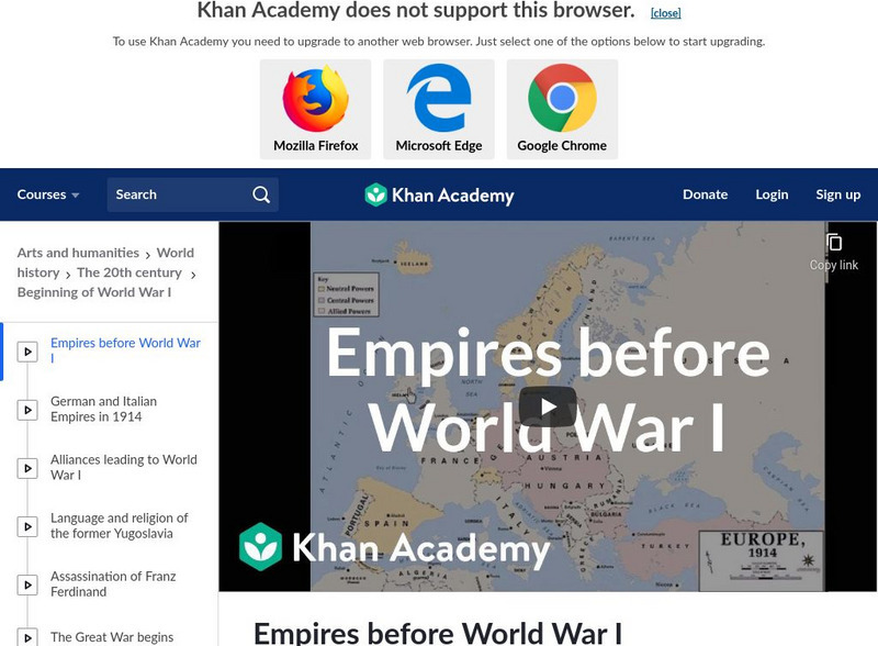 Khan Academy: Empires Before World War I Instructional Video Khan Academy: Empires Before World War I Instructional Video