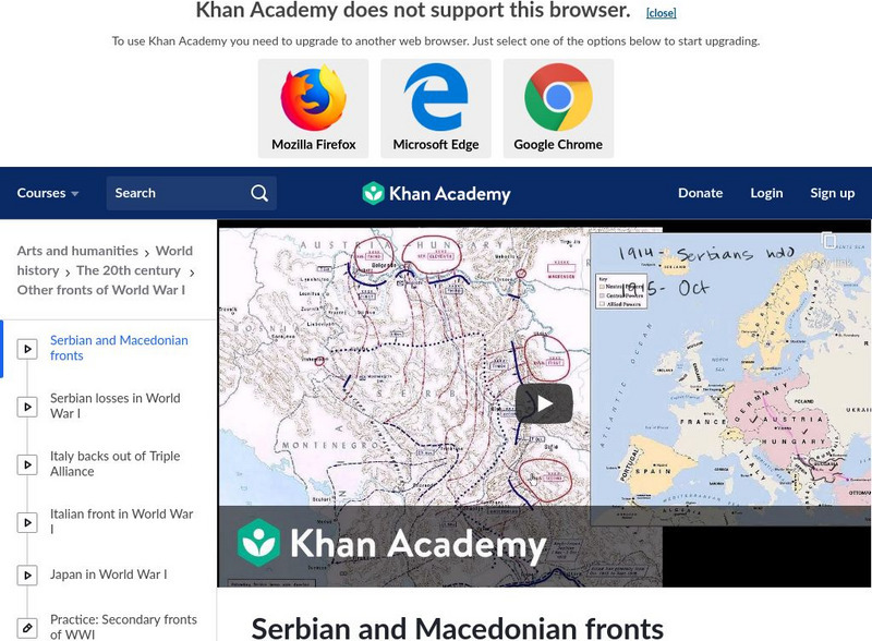 Khan Academy: Serbian and Macedonian Fronts Instructional Video