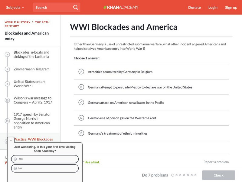 Khan Academy: Wwi Blockades and America Unknown Type Khan Academy: Wwi Blockades and America Unknown Type