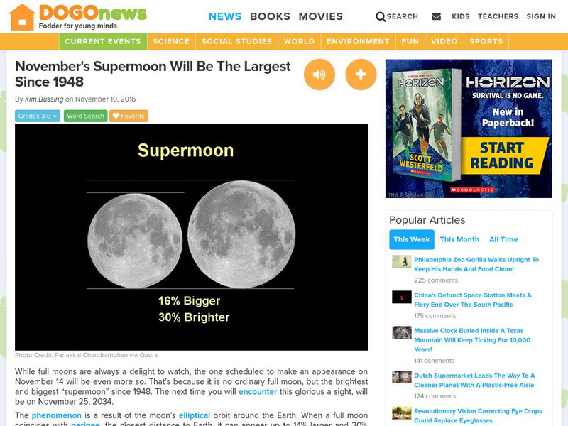 Dogo News: November's Supermoon Will Be the Largest Since 1948 Article