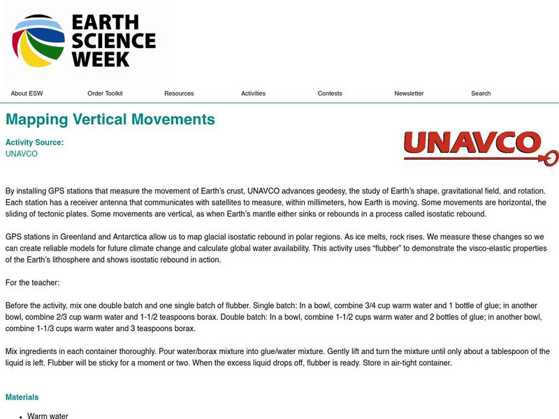 American Geosciences Institute: Earth Science Week: Mapping Vertical Movements Lesson Plan American Geosciences Institute: Earth Science Week: Mapping Vertical Movements Lesson Plan