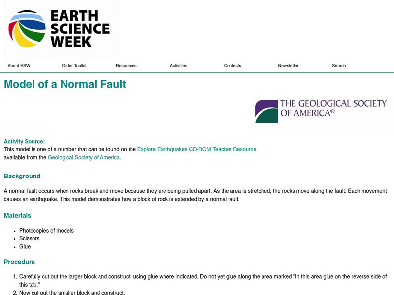 American Geosciences Institute: Earth Science Week: Model of a Normal Fault Lesson Plan American Geosciences Institute: Earth Science Week: Model of a Normal Fault Lesson Plan
