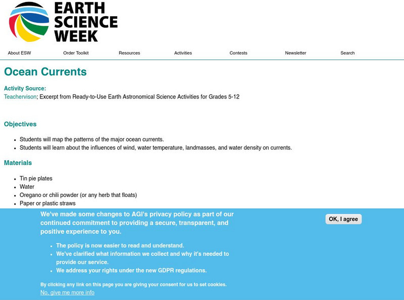 American Geosciences Institute: Earth Science Week: Ocean Currents Lesson Plan American Geosciences Institute: Earth Science Week: Ocean Currents Lesson Plan