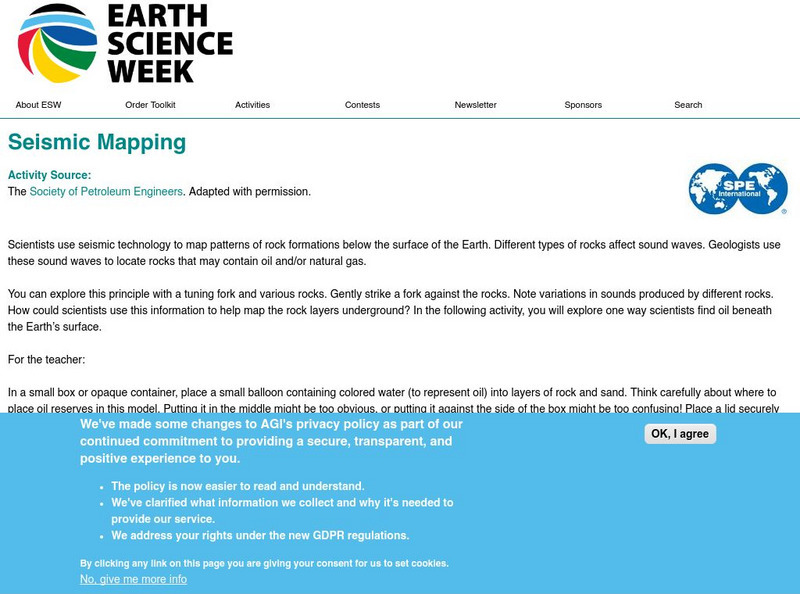 American Geosciences Institute: Earth Science Week: Seismic Mapping Lesson Plan American Geosciences Institute: Earth Science Week: Seismic Mapping Lesson Plan