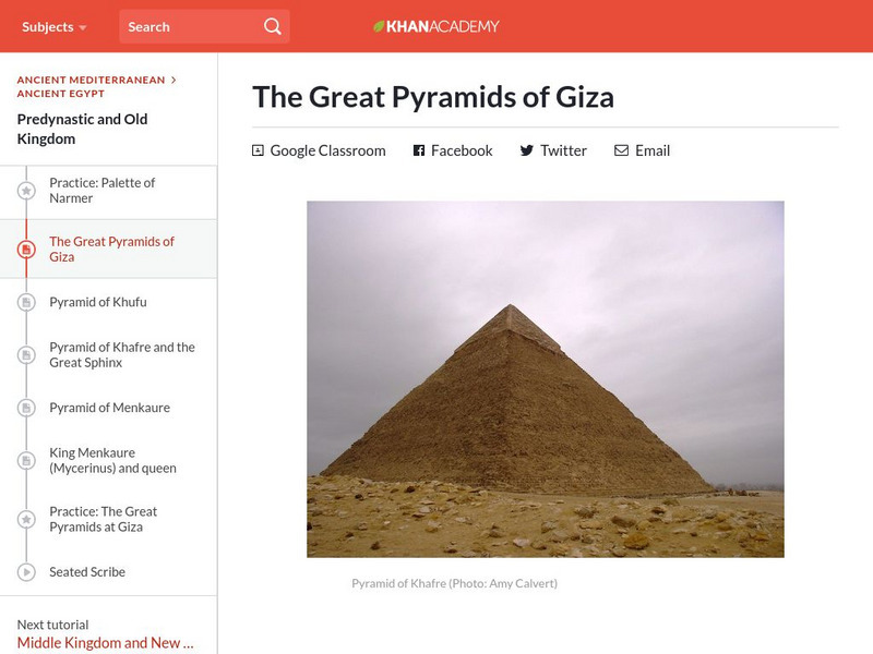 Khan Academy: The Great Pyramids of Giza Website Khan Academy: The Great Pyramids of Giza Website