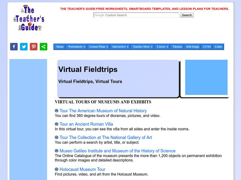 The Teacher's Guide: Virtual Fieldtrips Website The Teacher's Guide: Virtual Fieldtrips Website