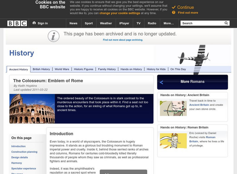Bbc: The Colosseum: Emblem of Rome Website