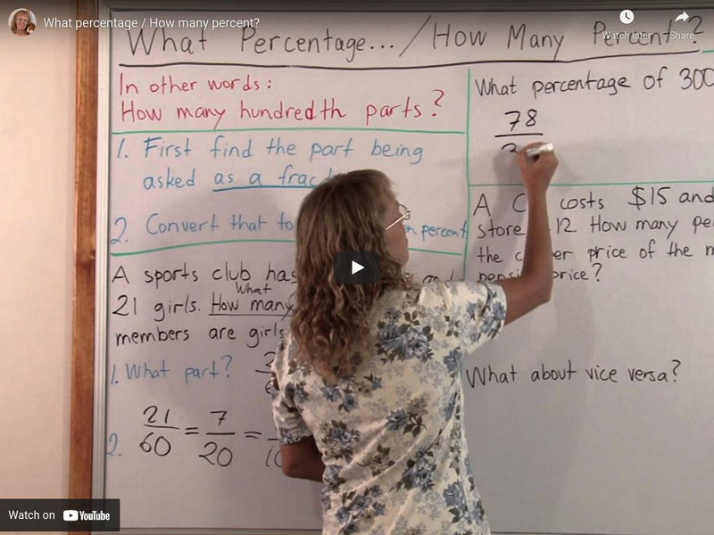 Math Mammoth: What Percentage / How Many Percent? Instructional Video Math Mammoth: What Percentage / How Many Percent? Instructional Video