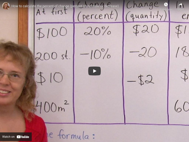 Math Mammoth: How to Calculate the Percent of Change (Increase or Decrease) Instructional Video Math Mammoth: How to Calculate the Percent of Change (Increase or Decrease) Instructional Video