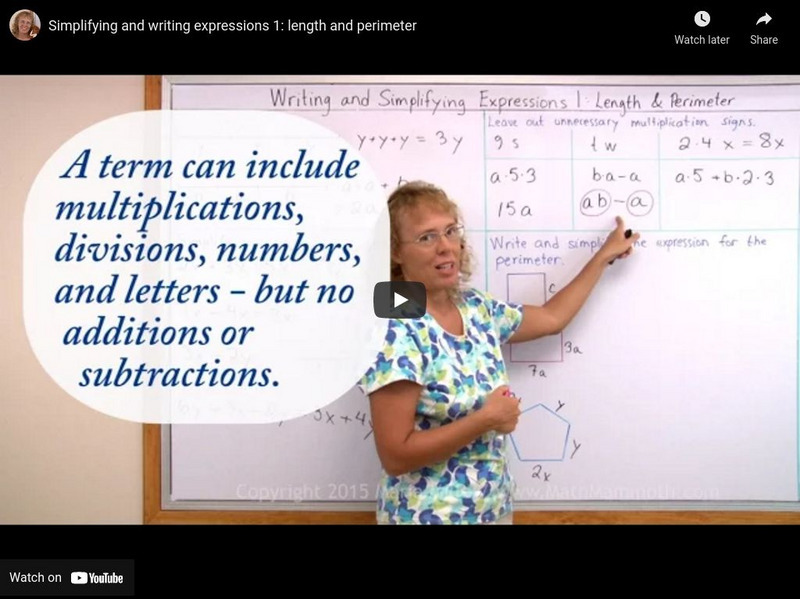 Math Mammoth: Simplifying and Writing Expressions 1: Length and Perimeter Instructional Video Math Mammoth: Simplifying and Writing Expressions 1: Length and Perimeter Instructional Video