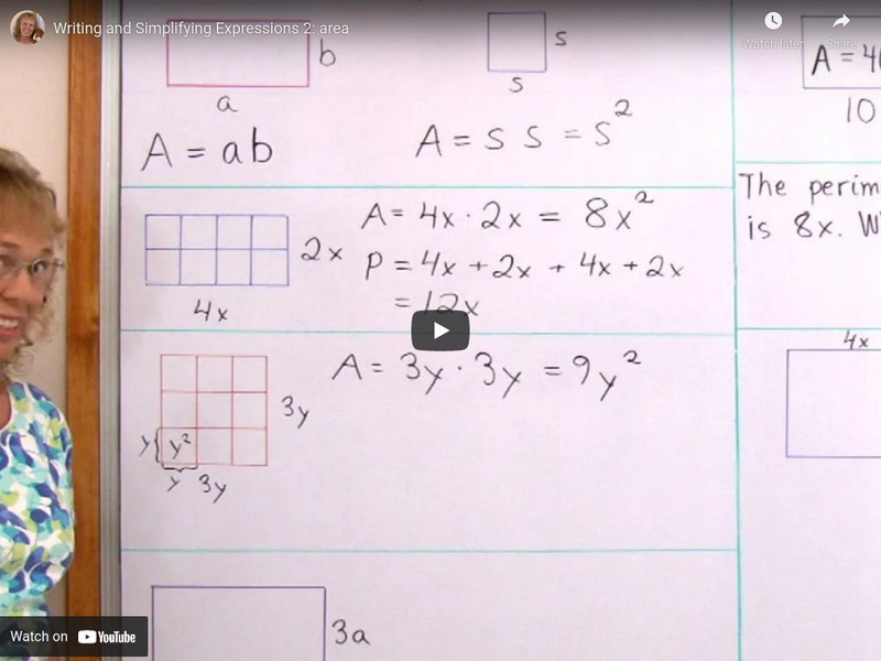 Math Mammoth: Writing and Simplifying Expressions 2: Area Instructional Video Math Mammoth: Writing and Simplifying Expressions 2: Area Instructional Video