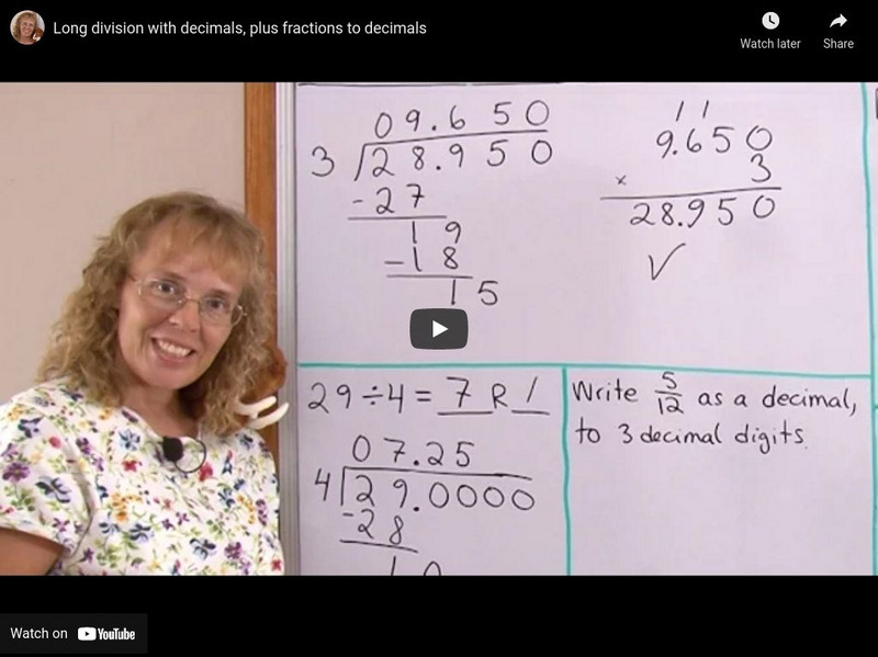 Math Mammoth: Long Division With Decimals, Plus Fractions to Decimals Instructional Video Math Mammoth: Long Division With Decimals, Plus Fractions to Decimals Instructional Video