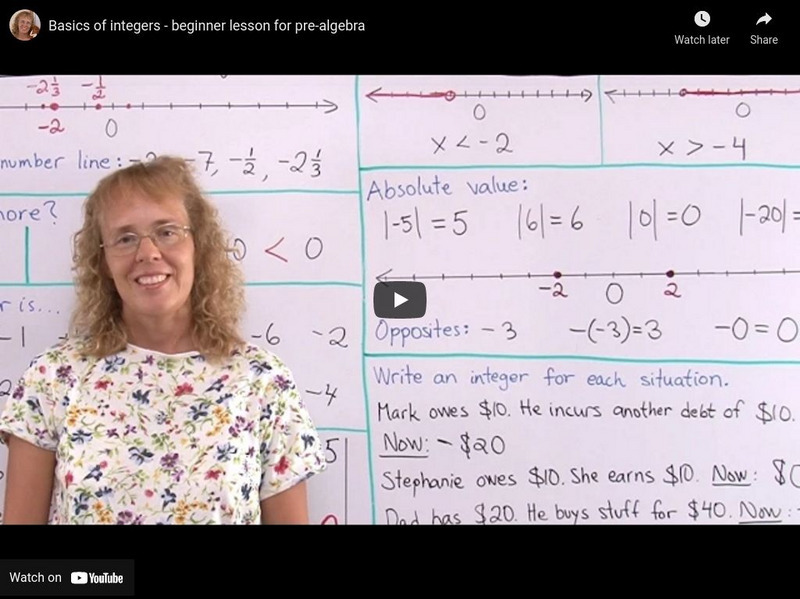 Math Mammoth: Basics of Integers: Beginner Lesson for Pre Algebra Instructional Video