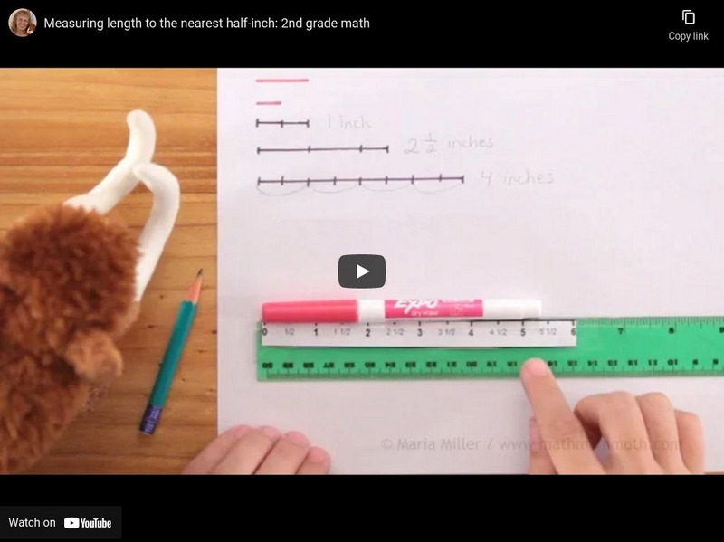 Math Mammoth: Measuring Length to the Nearest Half Inch Instructional Video