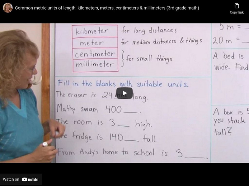 Math Mammoth: Common Metric Units of Length: Km, M, Cm, and Mm Instructional Video