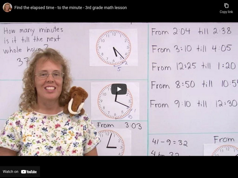 Math Mammoth: Find the Elapsed Time to the Minute Instructional Video