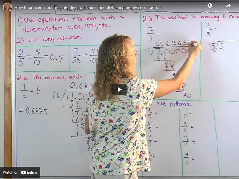 Math Mammoth: How to Convert Fractions Into Decimals Instructional Video