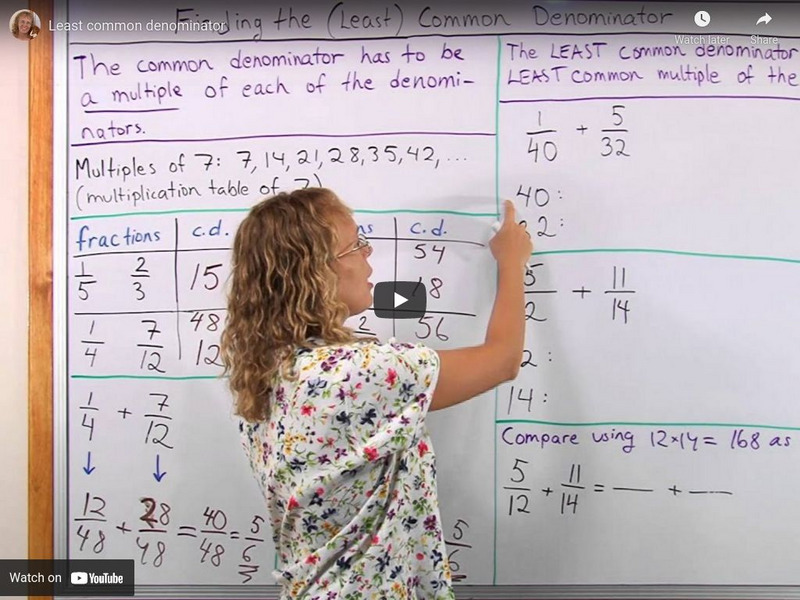 Math Mammoth: Least Common Denominator Instructional Video