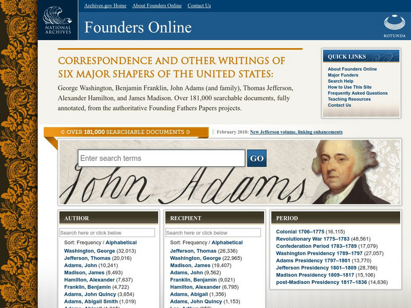 National Archives and Records Administration: Founders Online Primary National Archives and Records Administration: Founders Online Primary