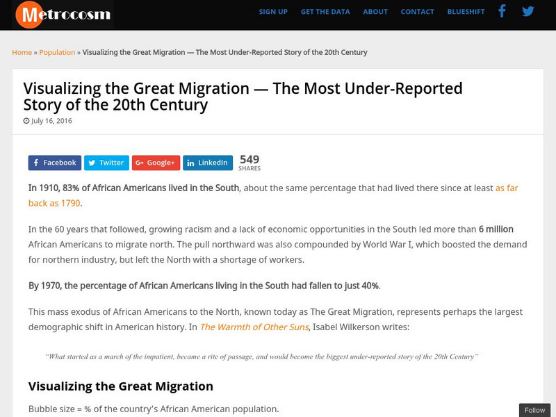 Metrocosm: Visualizing the Great Migration Graphic Metrocosm: Visualizing the Great Migration Graphic