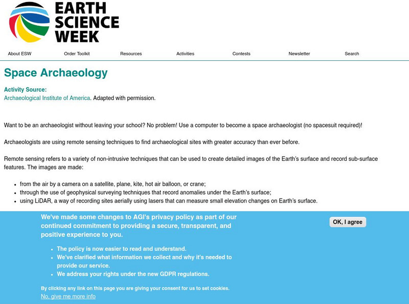 American Geosciences Institute: Earth Science Week: Space Archaeology Activity American Geosciences Institute: Earth Science Week: Space Archaeology Activity
