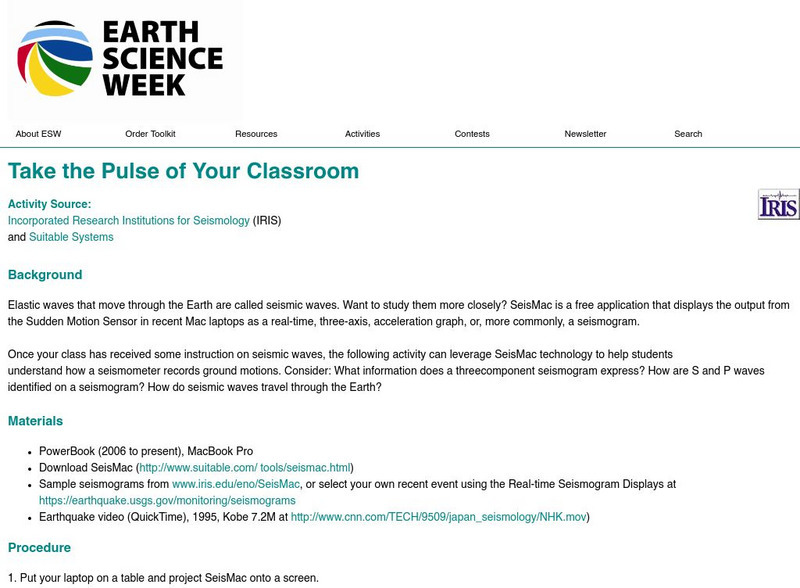 American Geosciences Institute: Earth Science Week: Take the Pulse of Your Classroom Activity American Geosciences Institute: Earth Science Week: Take the Pulse of Your Classroom Activity