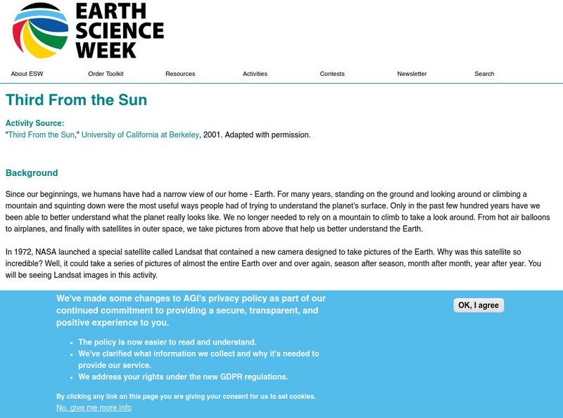 American Geosciences Institute: Earth Science Week: Third From the Sun Activity American Geosciences Institute: Earth Science Week: Third From the Sun Activity