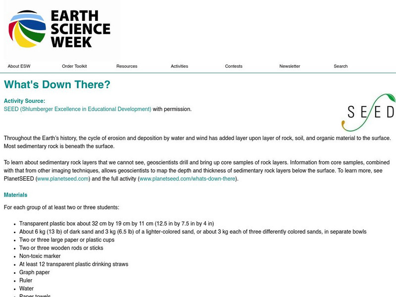 American Geosciences Institute: Earth Science Week: What's Down There? Activity American Geosciences Institute: Earth Science Week: What's Down There? Activity