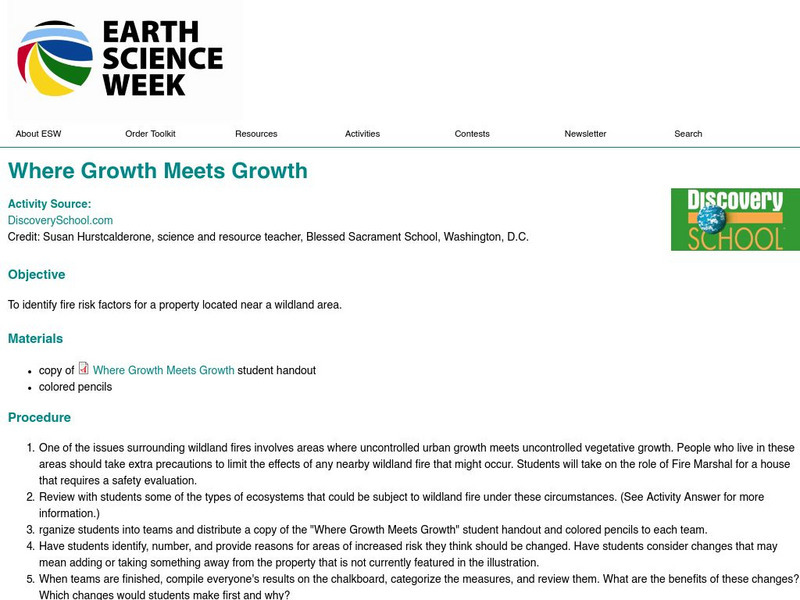 American Geosciences Institute: Earth Science Week: Where Growth Meets Growth Activity American Geosciences Institute: Earth Science Week: Where Growth Meets Growth Activity