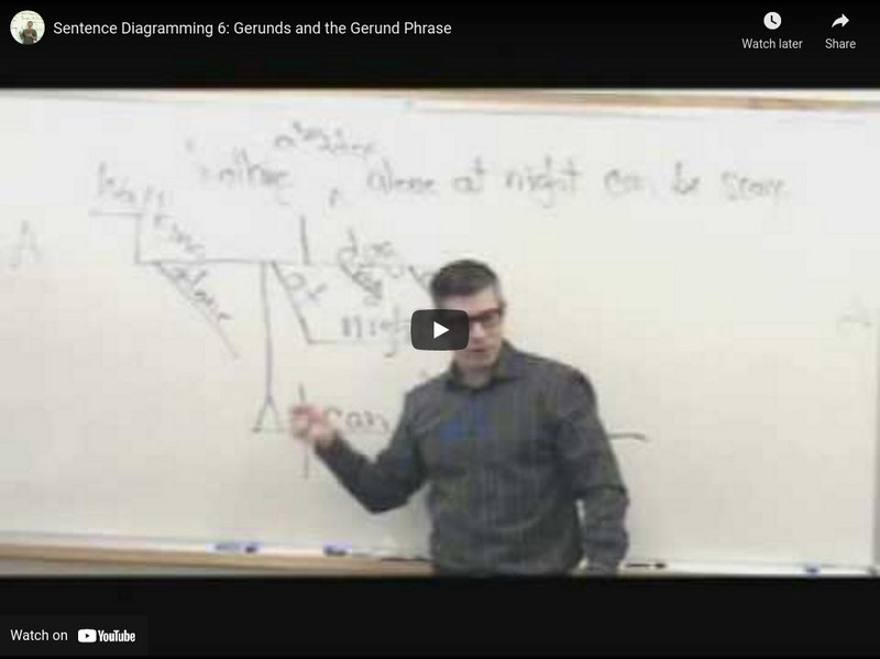 Yossarian the Grammarian: Sentence Diagramming 6: Gerunds and the Gerund Phrase Instructional Video Yossarian the Grammarian: Sentence Diagramming 6: Gerunds and the Gerund Phrase Instructional Video