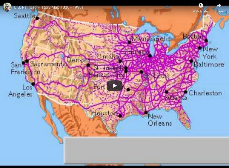 You Tube: u.s Railroad History Map 1830's to 1990's Instructional Video