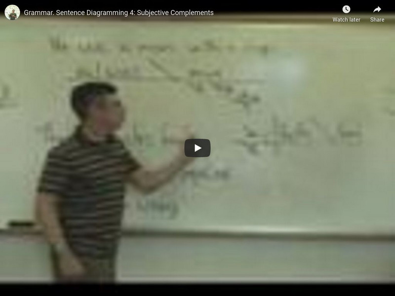 Grammar. Sentence Diagramming 4: Subjective Complements Instructional Video Grammar. Sentence Diagramming 4: Subjective Complements Instructional Video
